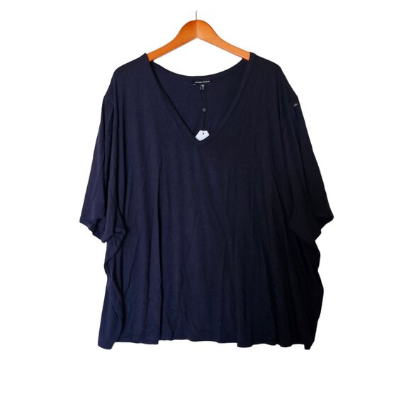 Universal Standard Blue Slouchy V-Neck T Shirt Size 3XL NWT Rayon - Picture 2 of 9